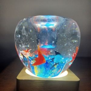 Blown Glass Coral Reef Candleholder NEW